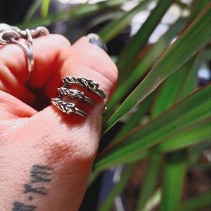 Adjustable Silver Claw Ring